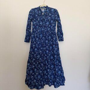 Pink City Prints Mumbai Tapestry Floral Midi Dress Cottagecore Boho - XS